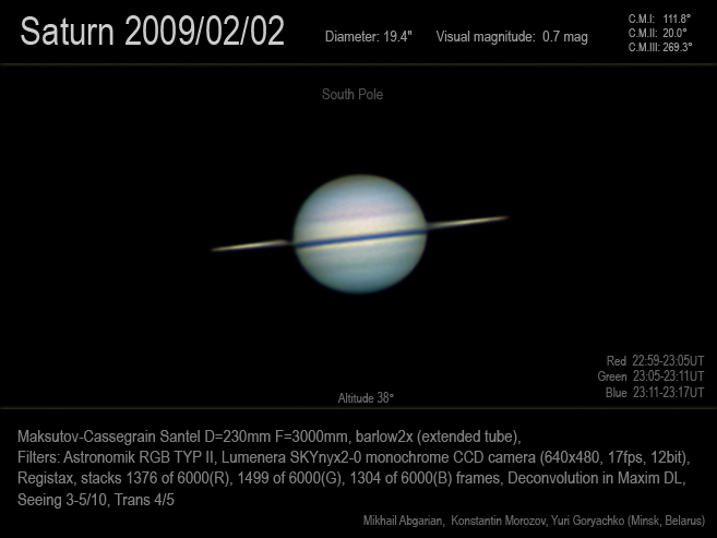 Saturn 2009/02/02  23:08UT